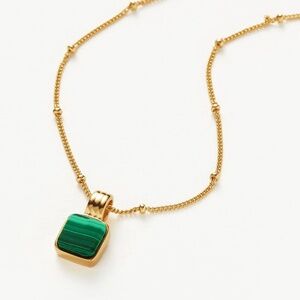Missoma x Lucy Williams Malachite Square Pendant Necklace